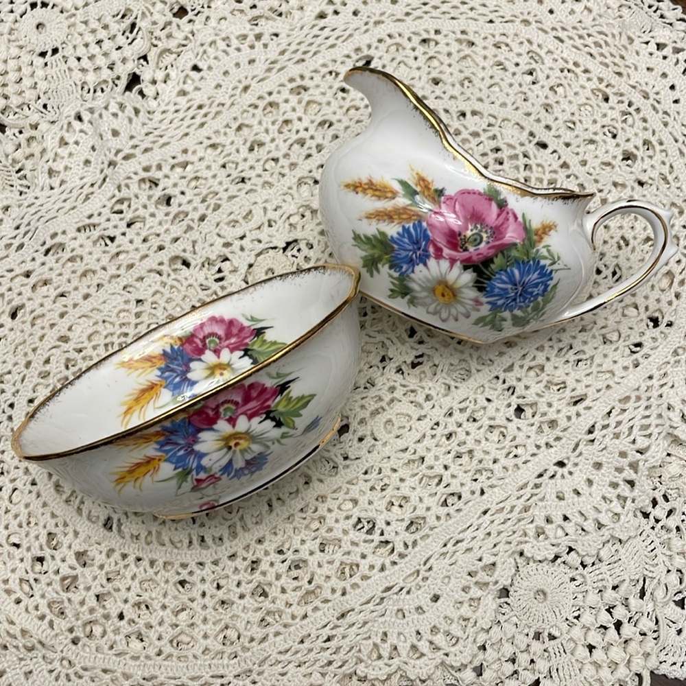 Royal Albert Bouquet Cream & Sugar